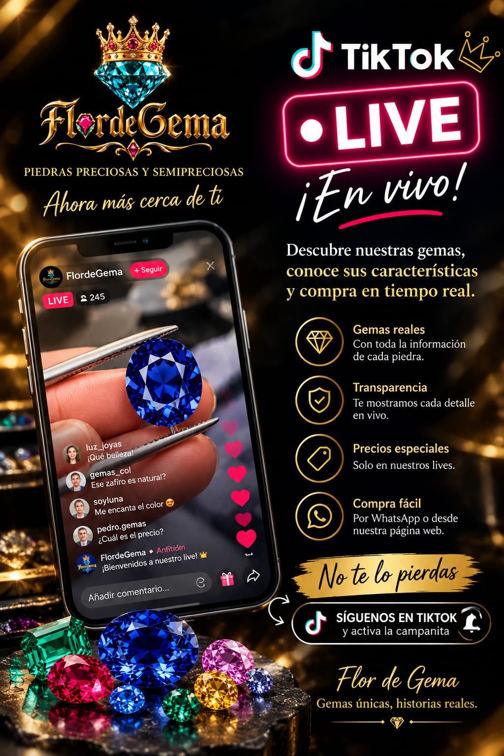 Flor De Gema - Live en TikTok ¡No te lo pierdas! Ofertas exclusivas en vivo
